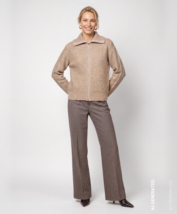 Dames vest beige