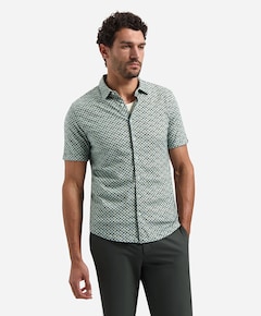 Heren overhemd korte mouw groen