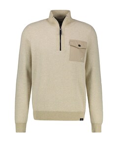 Heren trui met rits beige