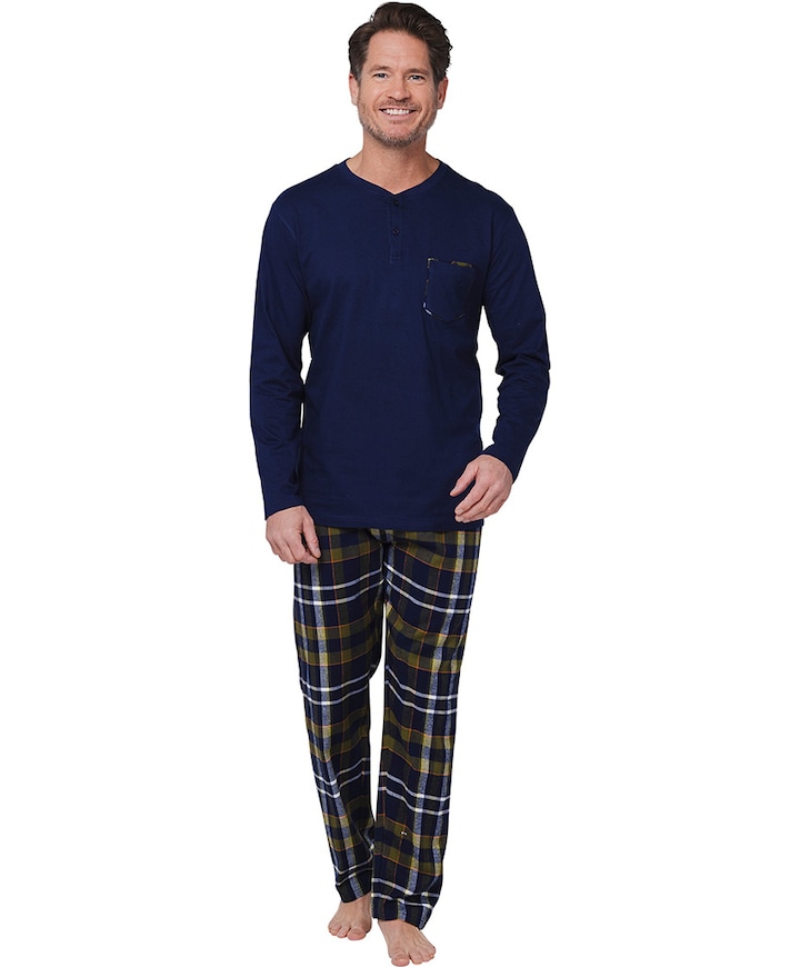 Heren pyjamaset blauw