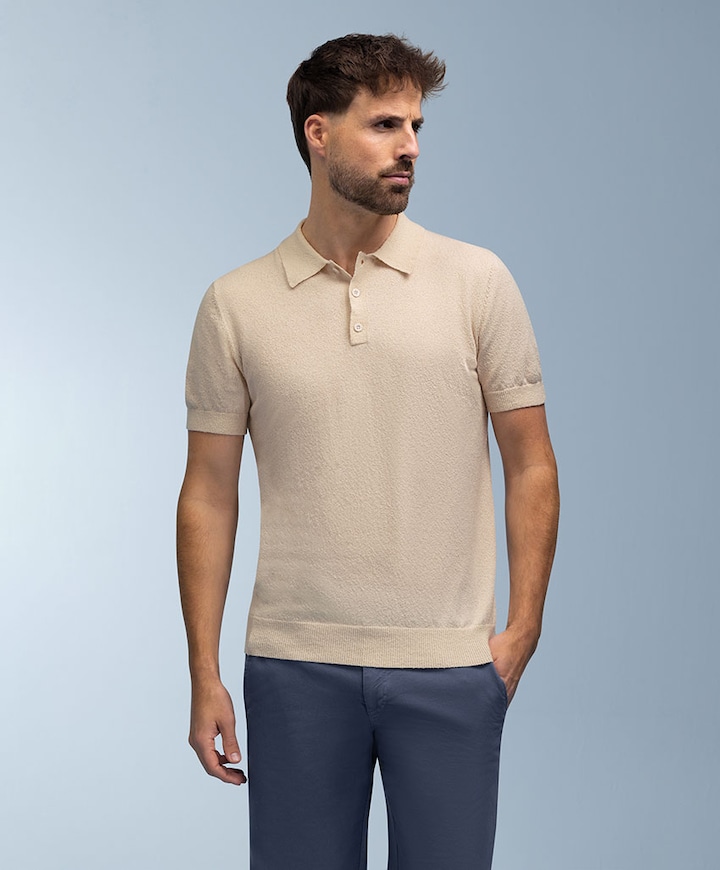 Heren polo beige