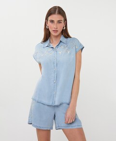 Dames blouse blauw