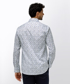 Heren overhemd lange mouw blauw