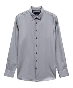 Heren overhemd lange mouw blauw