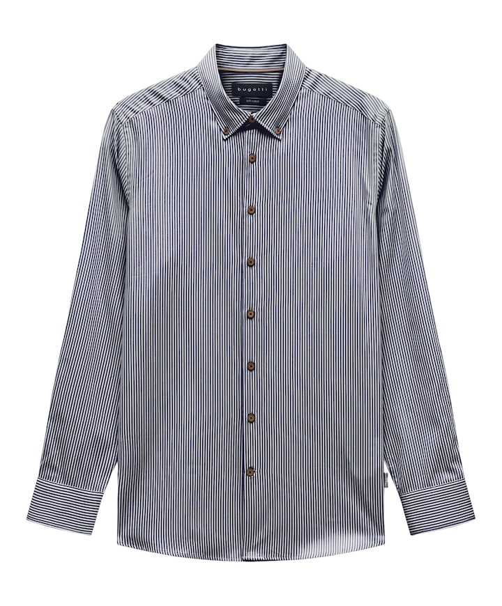 Heren overhemd lange mouw blauw