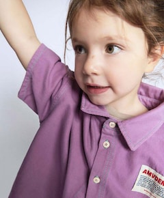 Jongens overhemd korte mouw paars