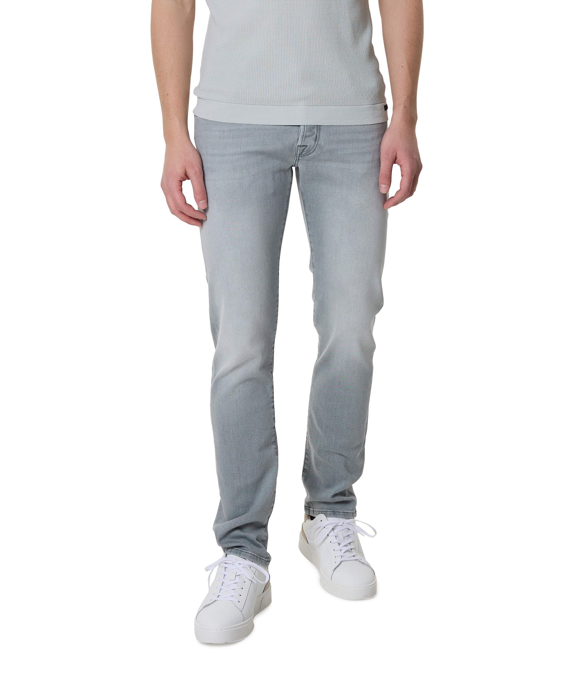 Nick Slim 5 pkt heren jeans grijs