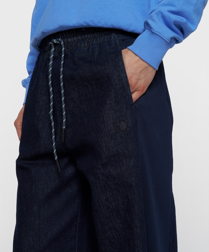 western chambray dames broek blauw