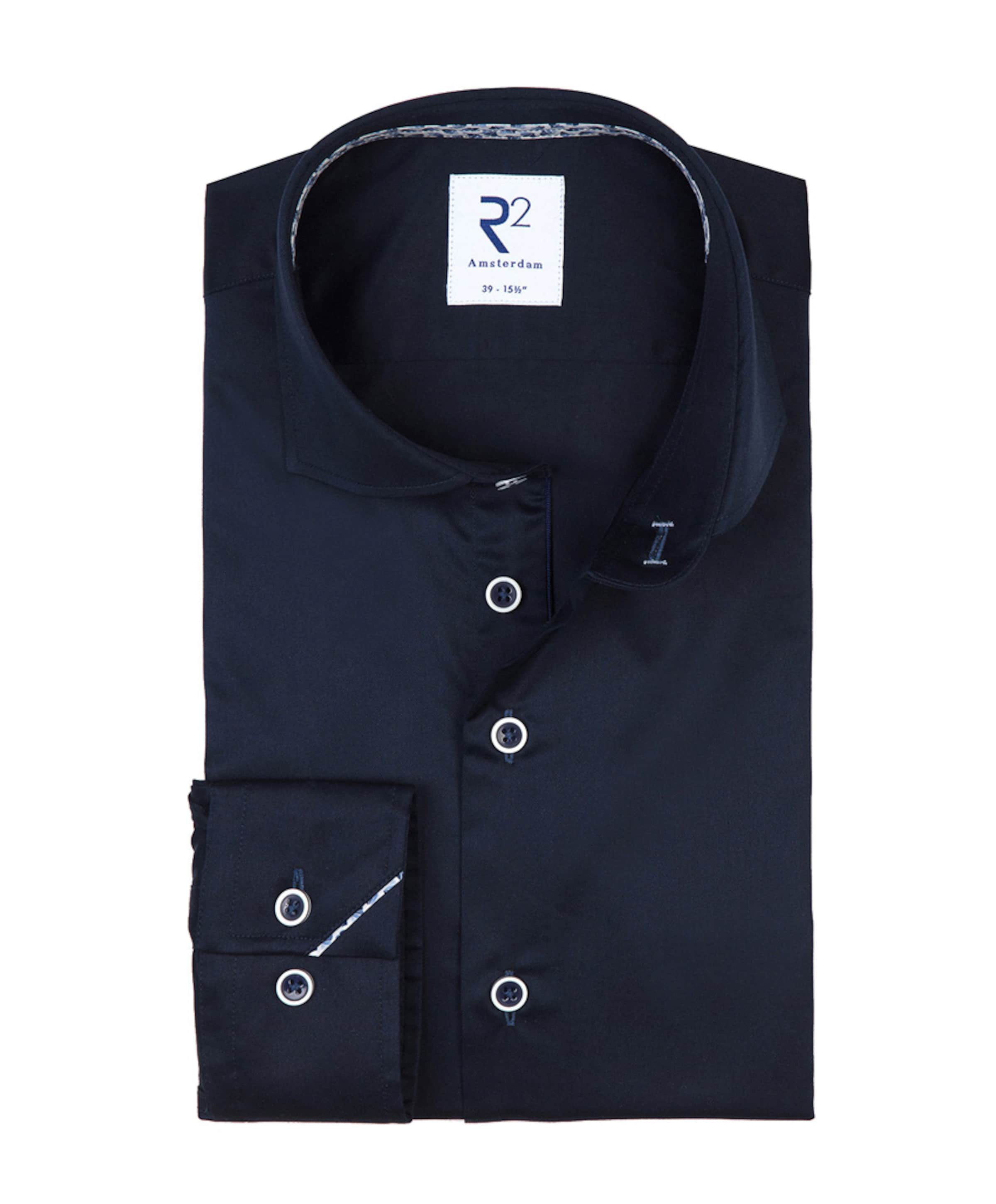 Heren overhemd lange mouw blauw