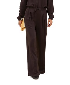 uma satin stripe broek bruin