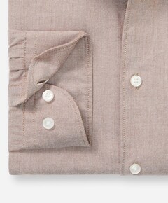 Heren overhemd lange mouw bruin