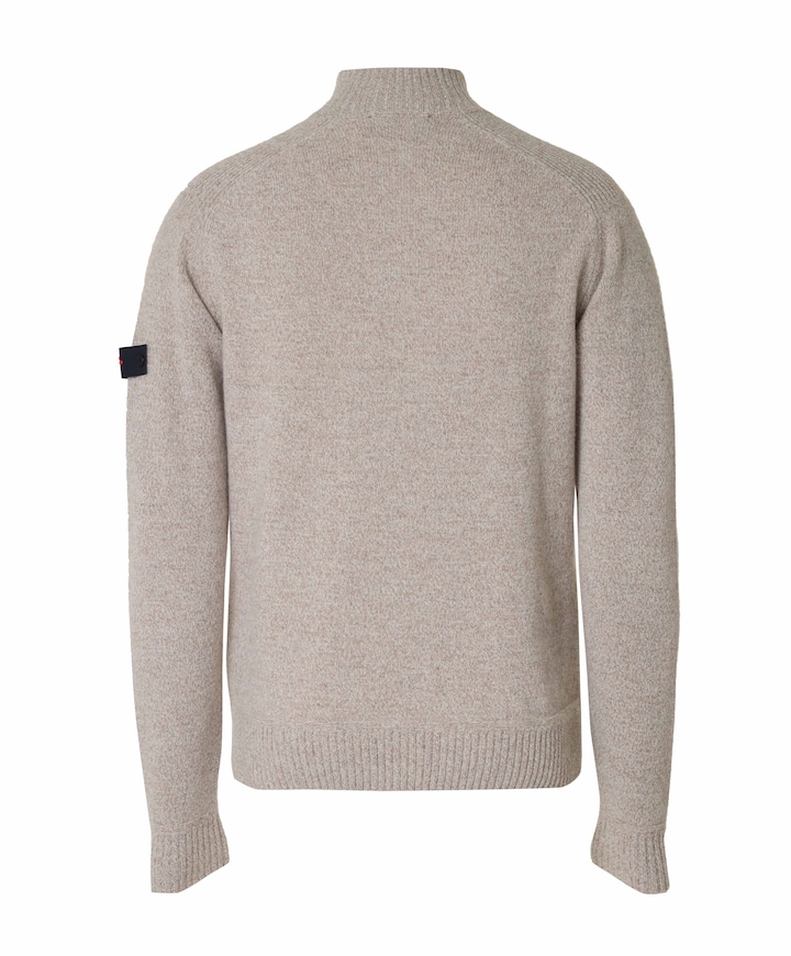 Heren trui met rits beige