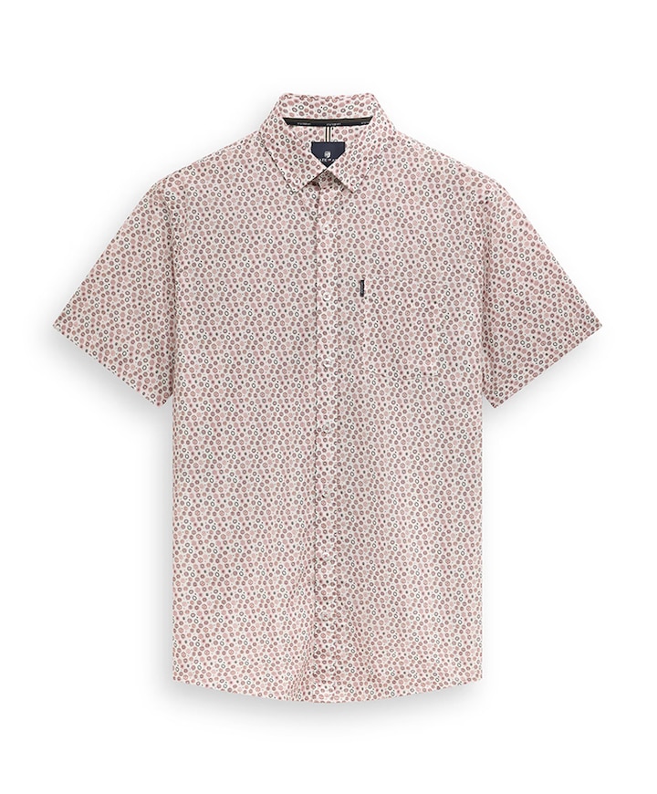 Heren overhemd korte mouw roze