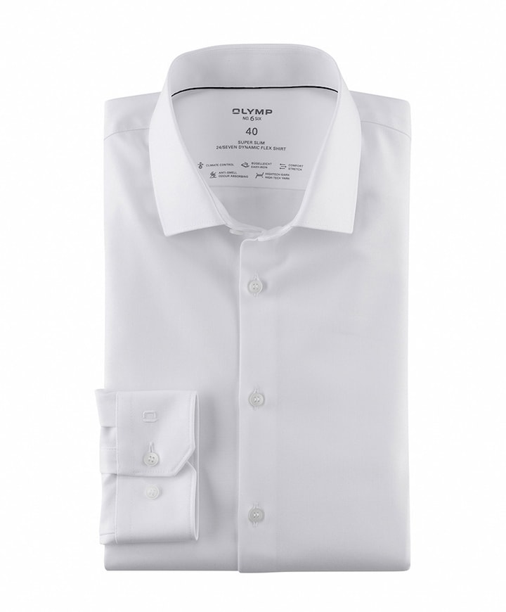 Heren overhemd lange mouw wit