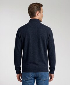 Heren trui met rits blauw