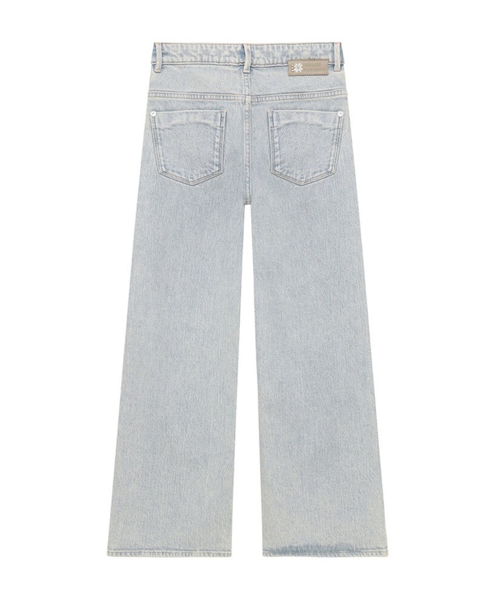 Wide Fit Washed meisjes jeans blauw