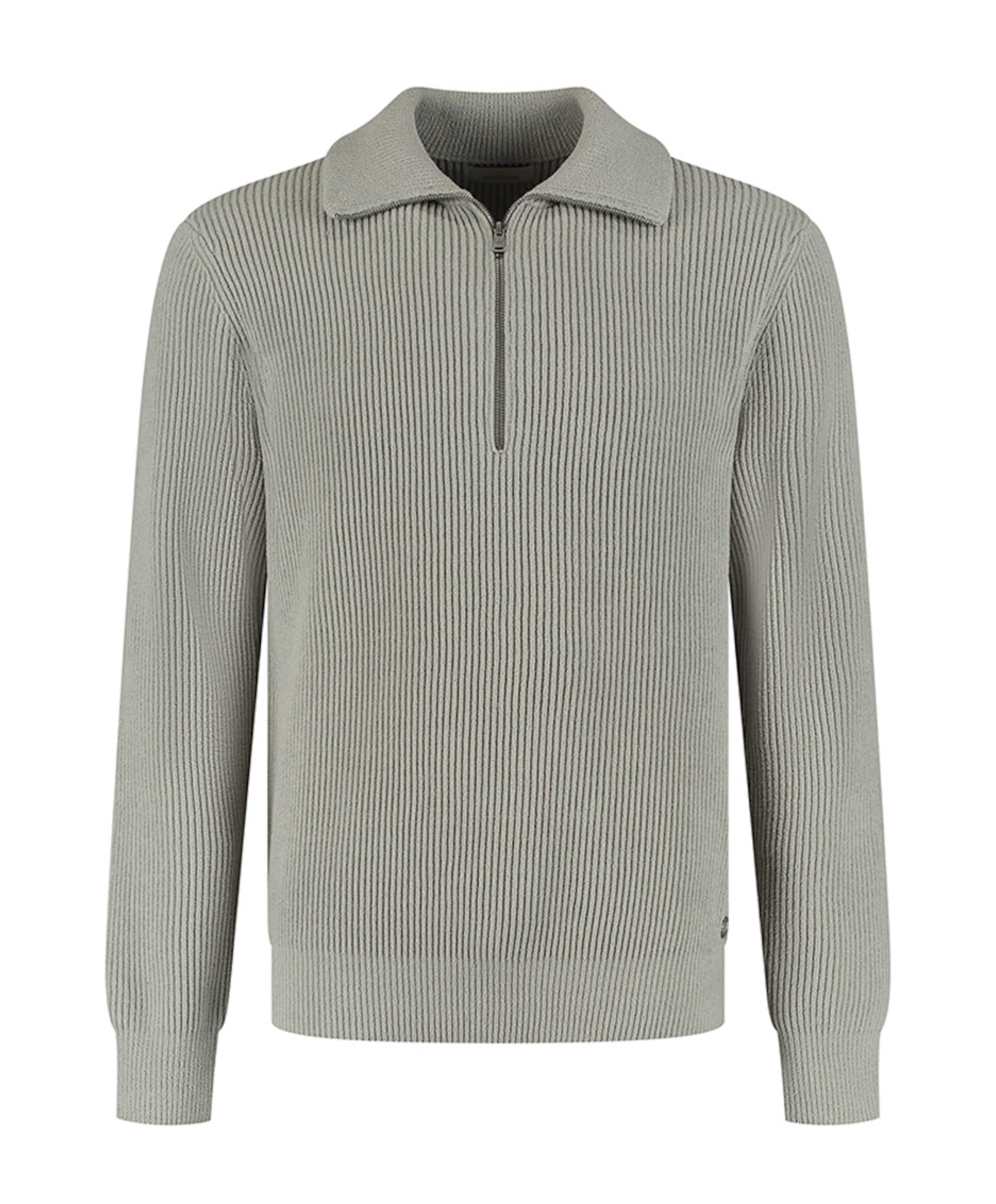 Heren trui met rits grijs