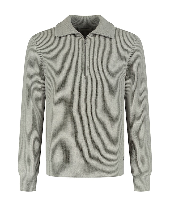 Heren trui met rits grijs