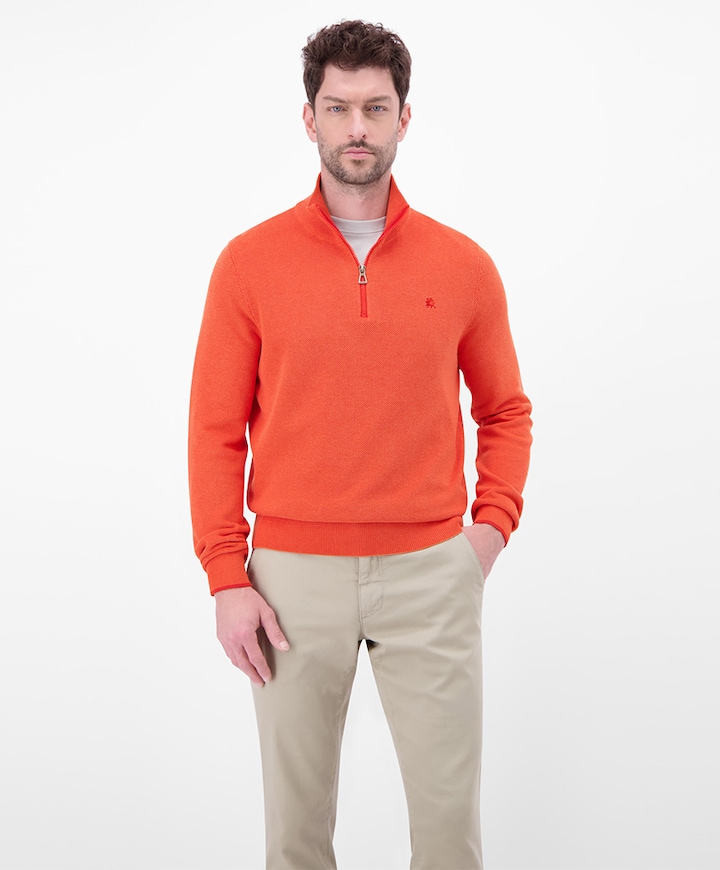 Heren trui met rits rood