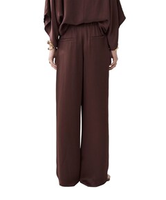 Heavy silky touch dames broek bruin