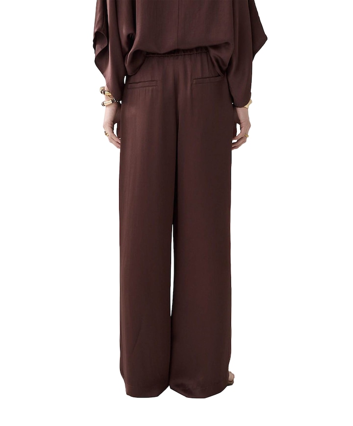 Heavy silky touch dames broek bruin