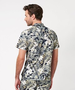 Heren overhemd korte mouw groen