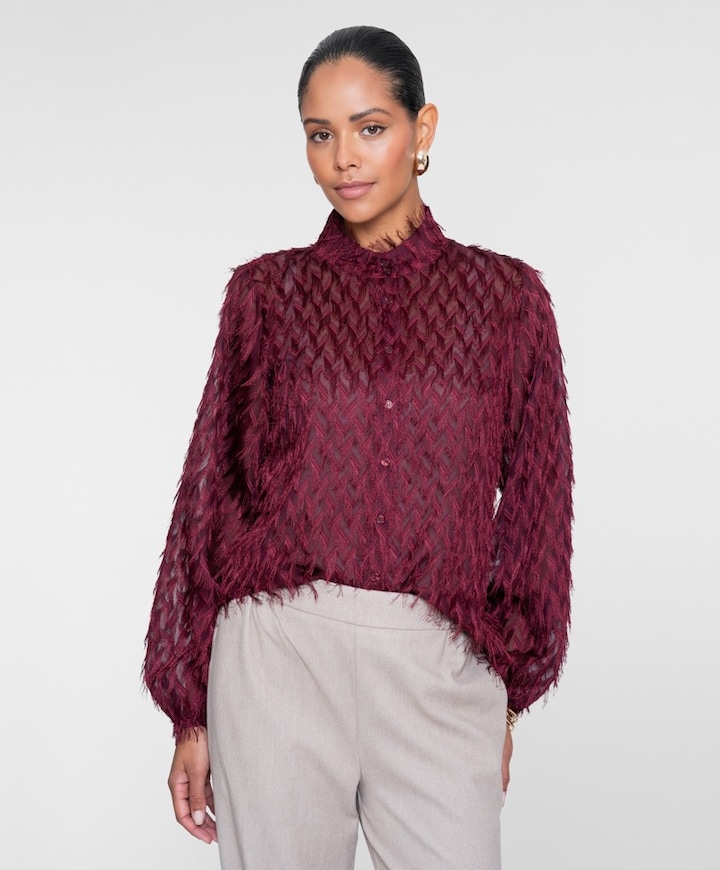 Dames blouse bordeaux