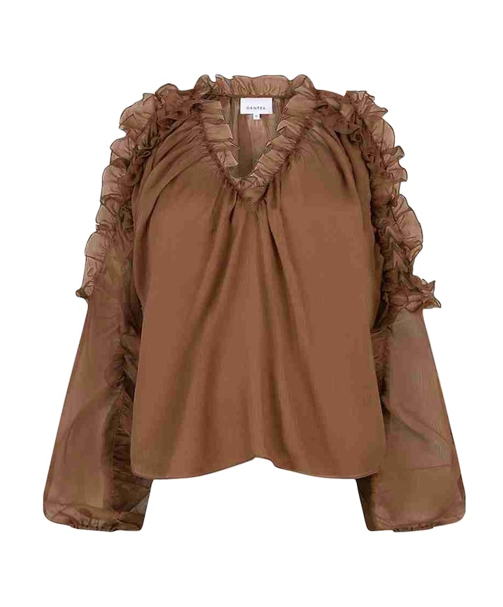 Dames blouse bruin