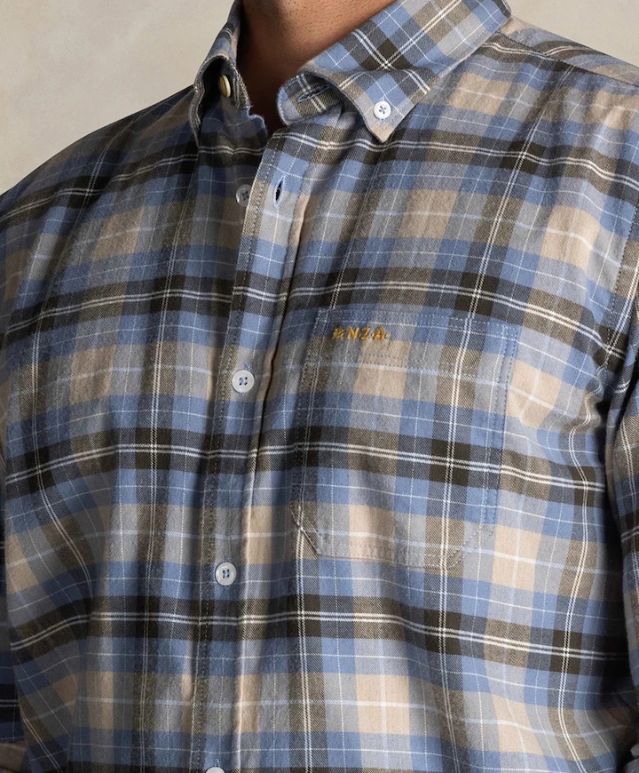 Overhemd lange mouw blauw