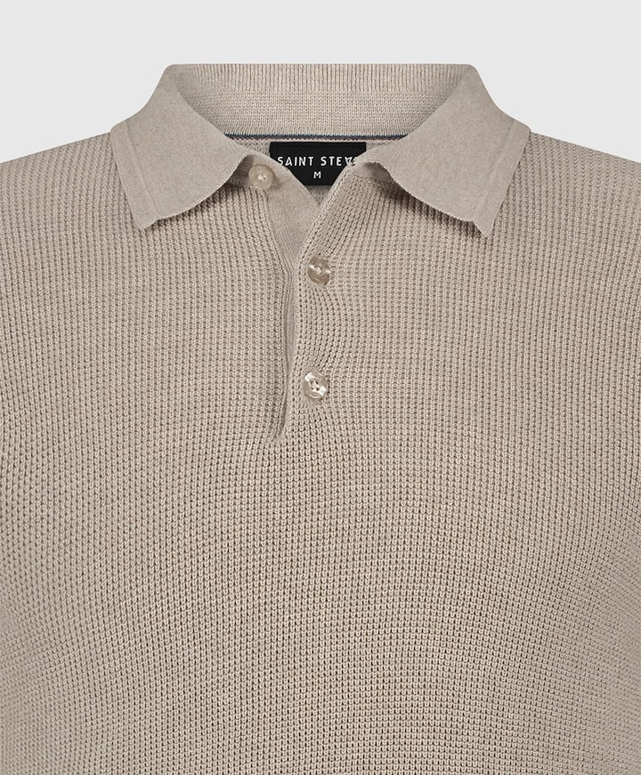 Heren polo beige