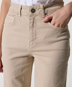 Barrel jeans met naaddetails dames beige