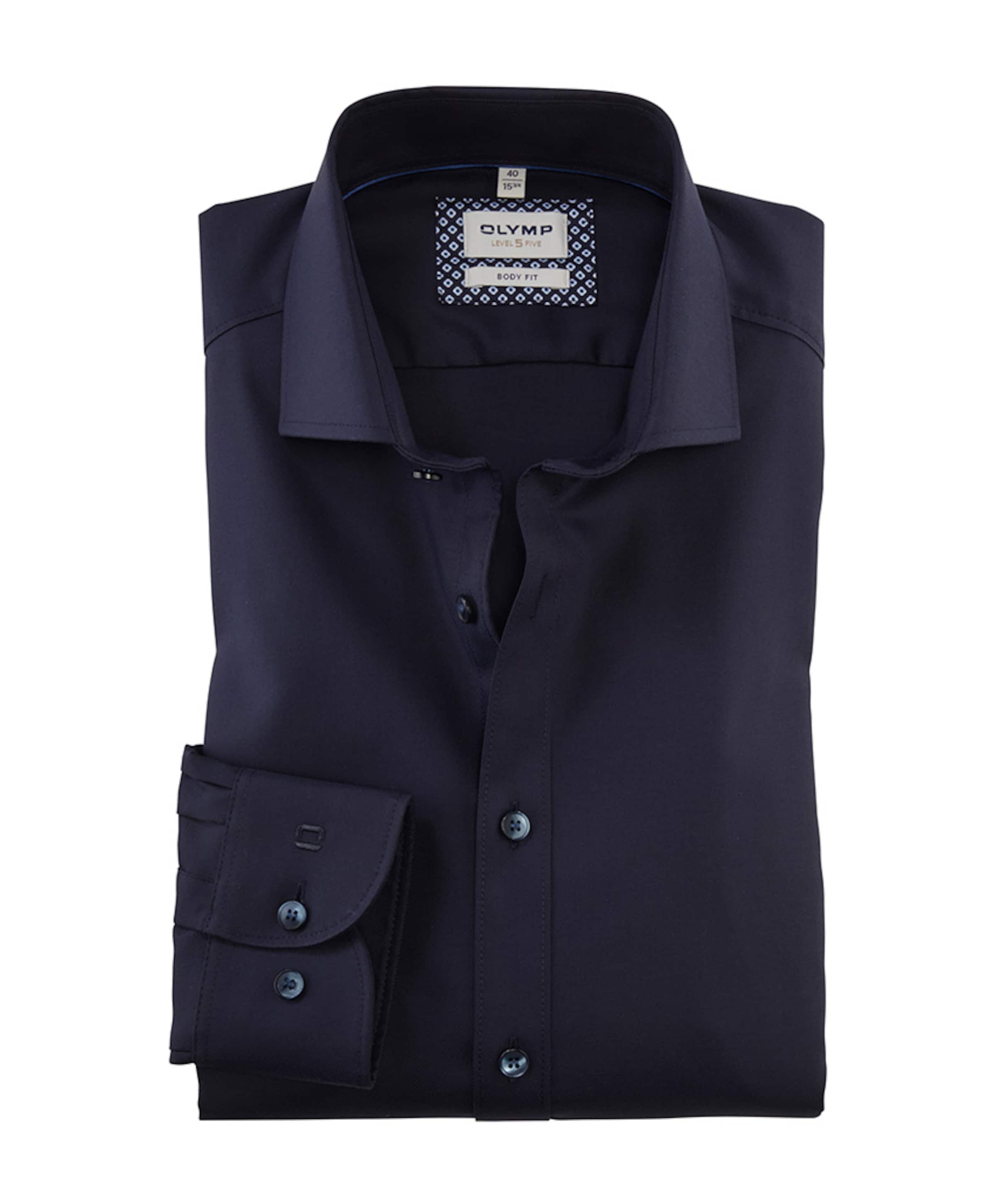 Heren overhemd lange mouw blauw