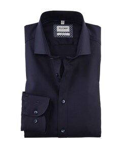 Heren overhemd lange mouw blauw