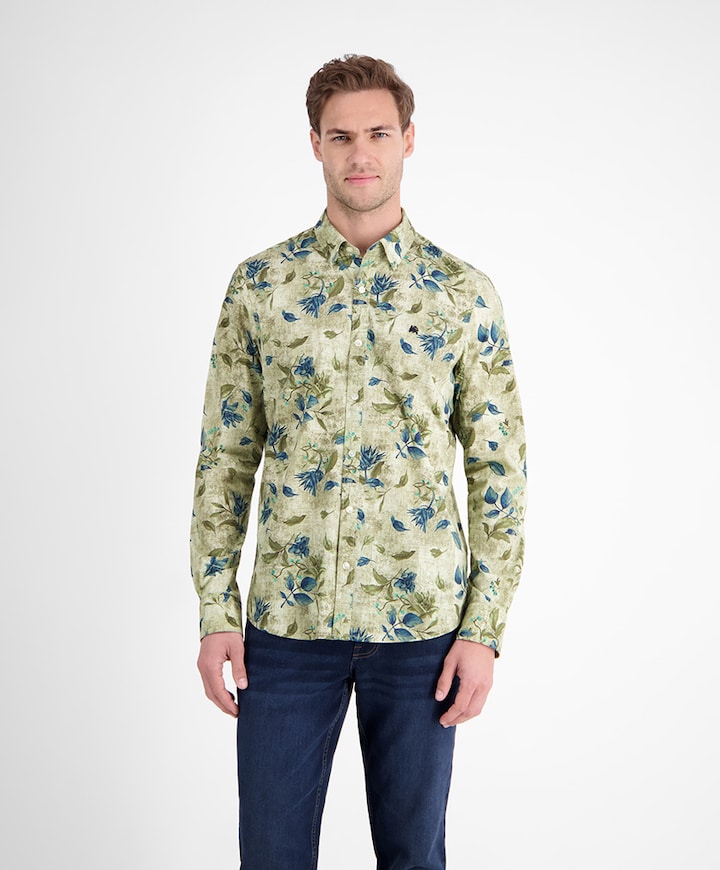 Overhemd lange mouw groen