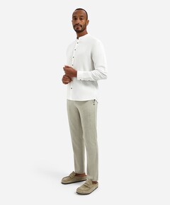 Pants With Linen Yarn Dyed heren broek beige