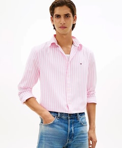 Heren overhemd lange mouw roze