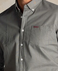 Heren overhemd lange mouw groen