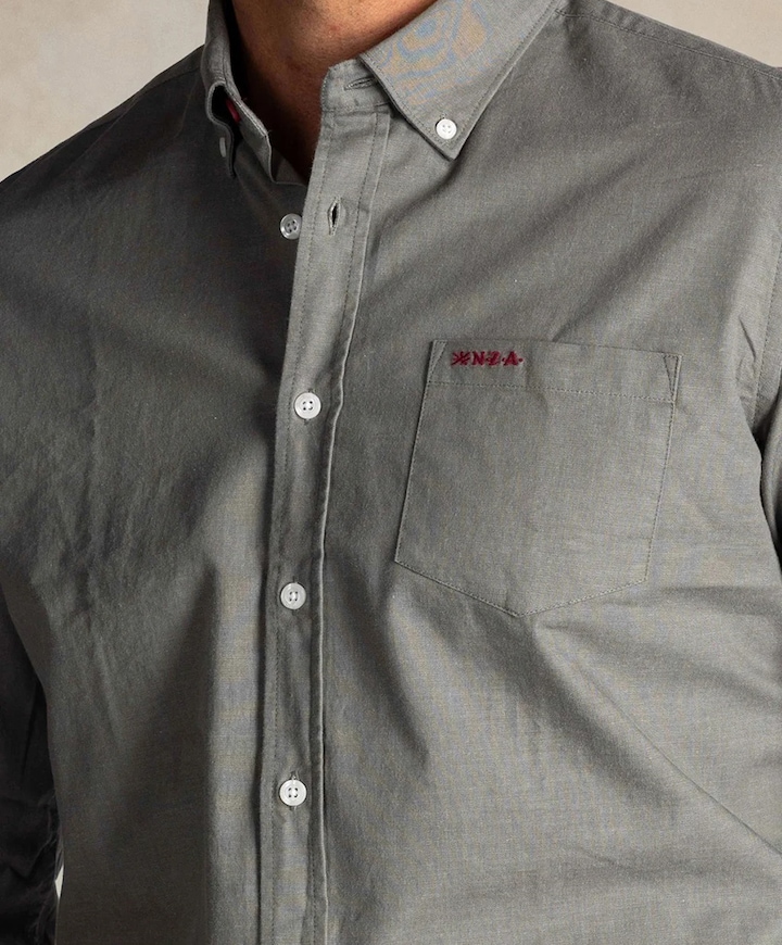 Heren overhemd lange mouw groen