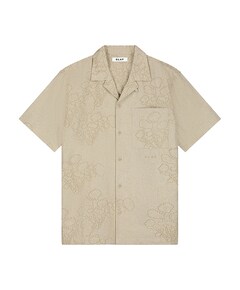Heren overhemd korte mouw beige