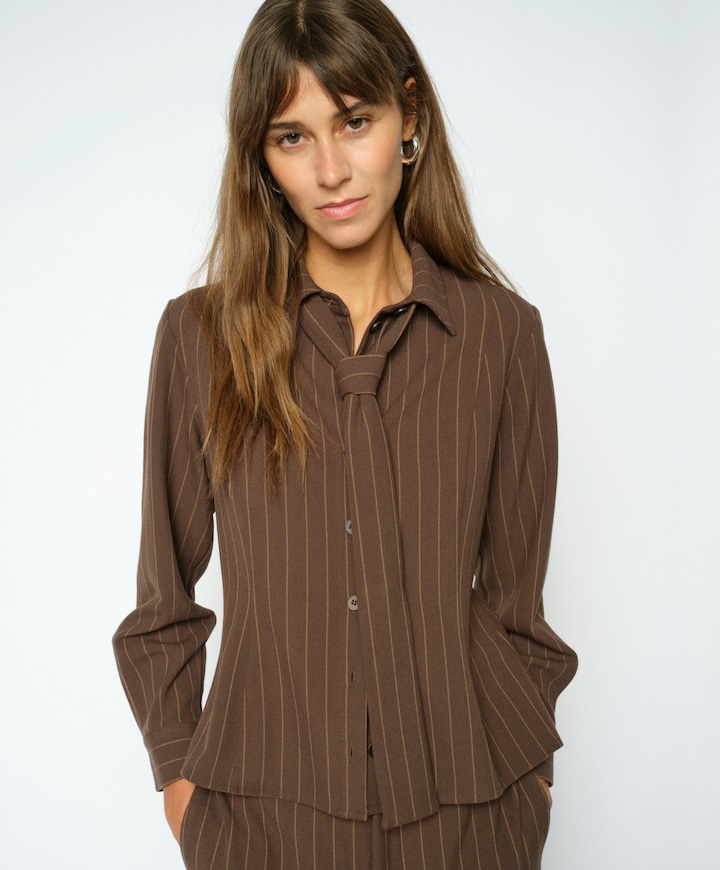 Dames blouse bruin