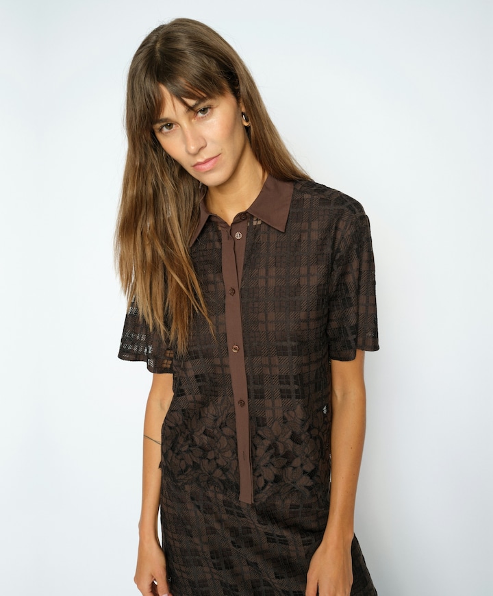 Dames blouse bruin