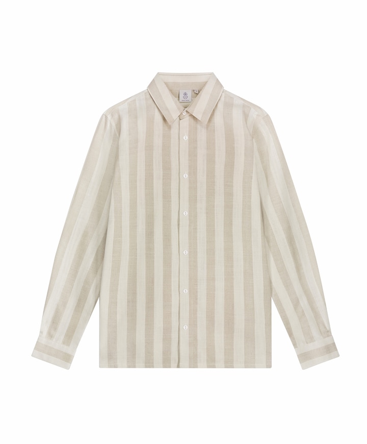 Overhemd lange mouw beige