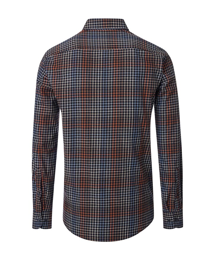 Heren overhemd lange mouw blauw