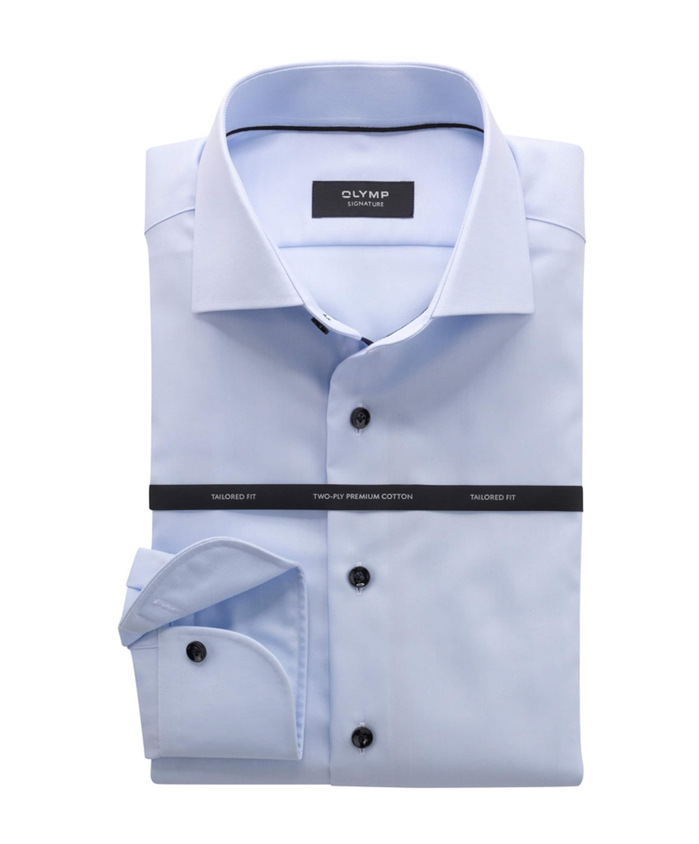 Heren overhemd lange mouw blauw