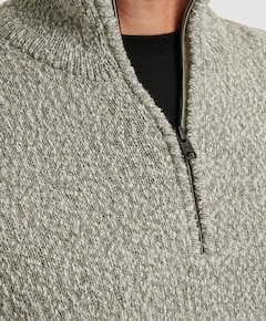 Heren trui met rits grijs