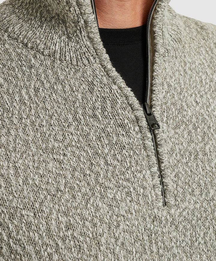 Heren trui met rits grijs