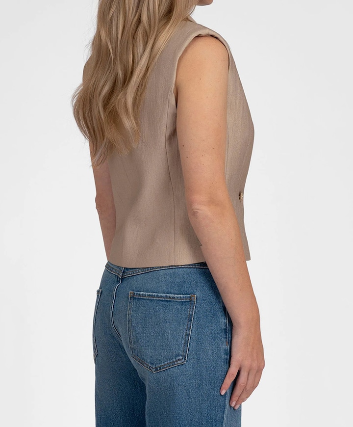 Dames gilet beige