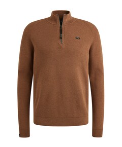 Heren trui met rits bruin