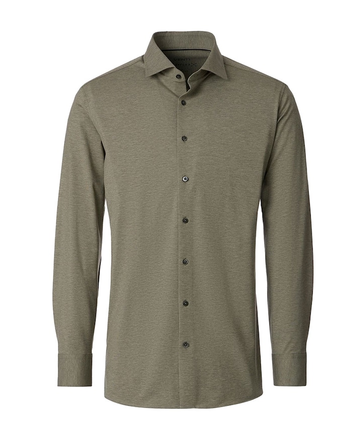 Heren overhemd lange mouw groen