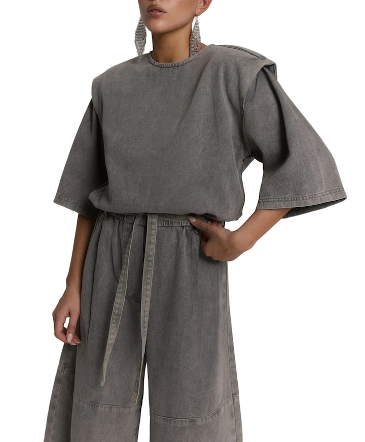 MONA dames jumpsuit grijs